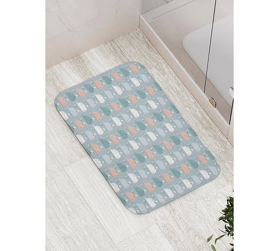 Изображение товара Коврик для ванной комнаты и туалета противоскользящий JOYARTY "Чайка и кит" 52х77 см bath_61528