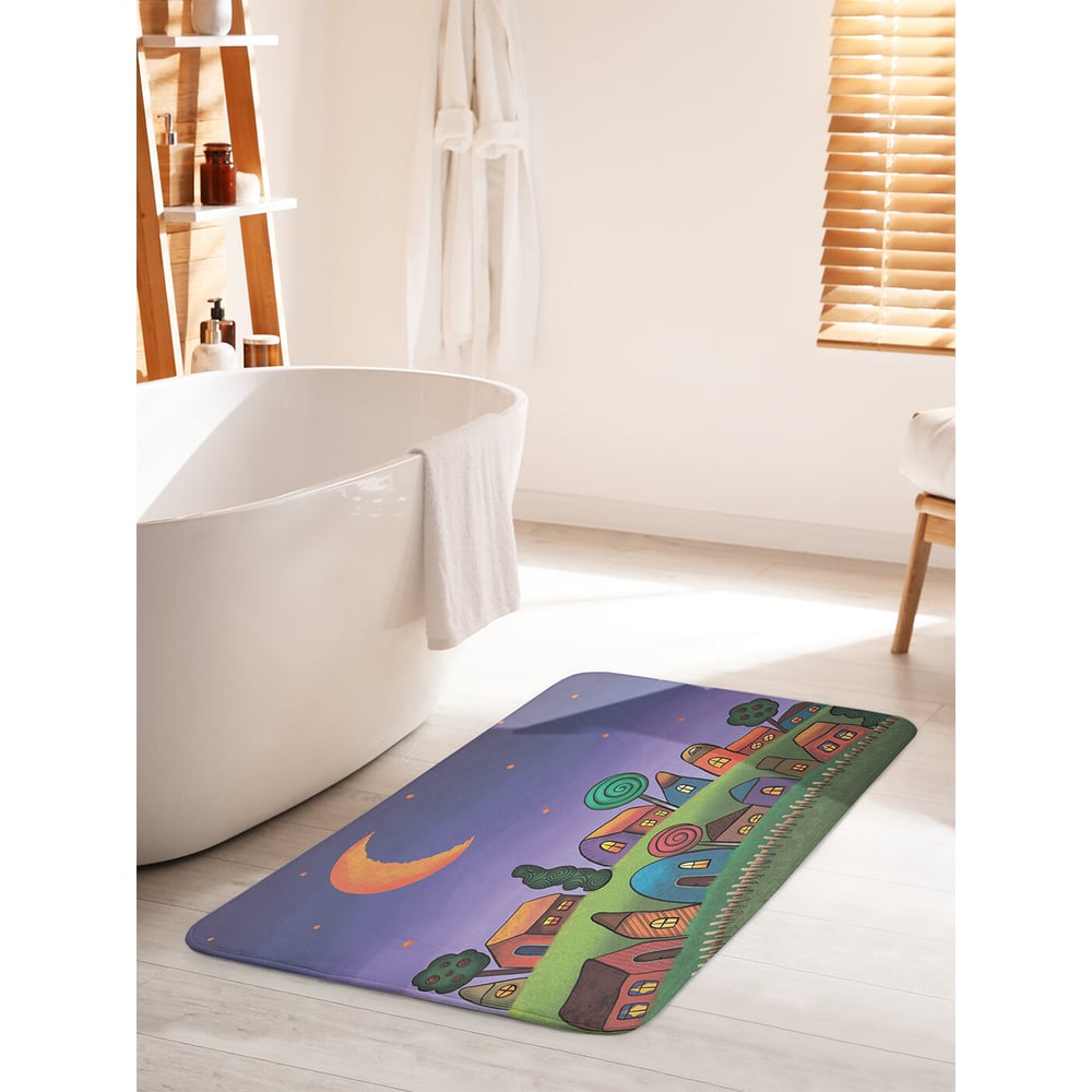 Изображение товара Коврик для ванной комнаты JOYARTY Милый городок 60x100 см противоскользящий