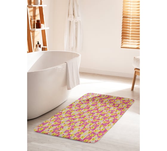 Изображение товара Коврик для ванной комнаты и туалета противоскользящий JOYARTY "Smiling face" 60х100 см bath_423257_60x100