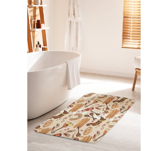 Изображение товара Коврик для ванной комнаты и туалета противоскользящий JOYARTY "Скоро Масленица" 60х100 см bath_378850_60x100