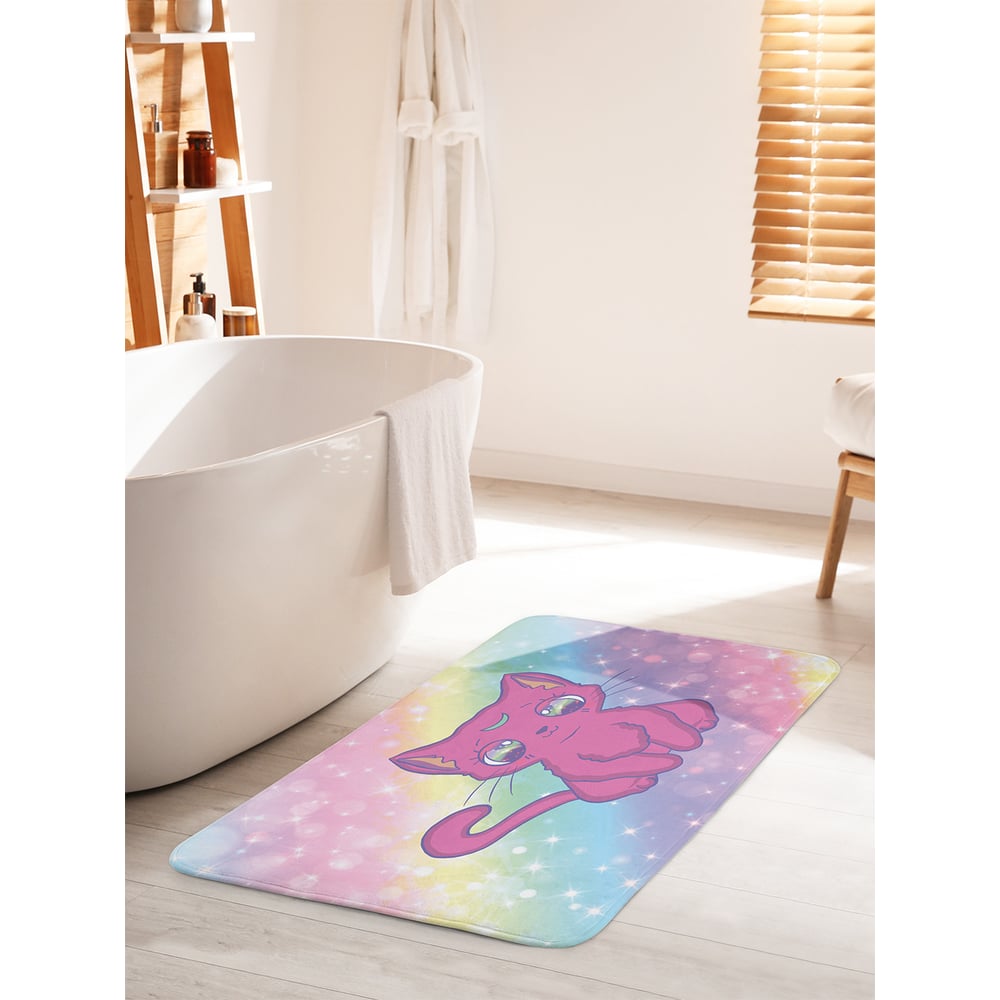 Изображение товара Коврик для ванной комнаты и туалета JOYARTY "Кот на радуге" 60х100 см
