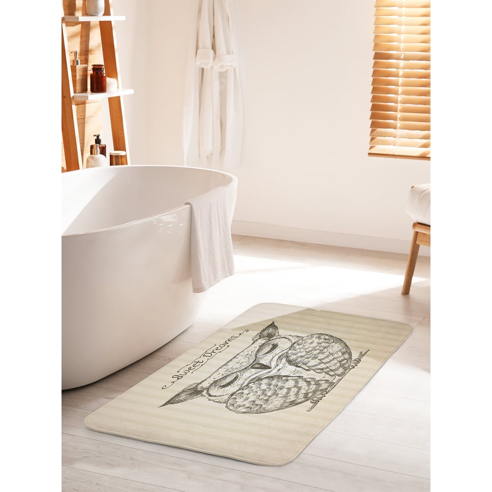 Изображение товара Коврик для ванной комнаты противоскользящий JOYARTY 60х100 см Спящая сова