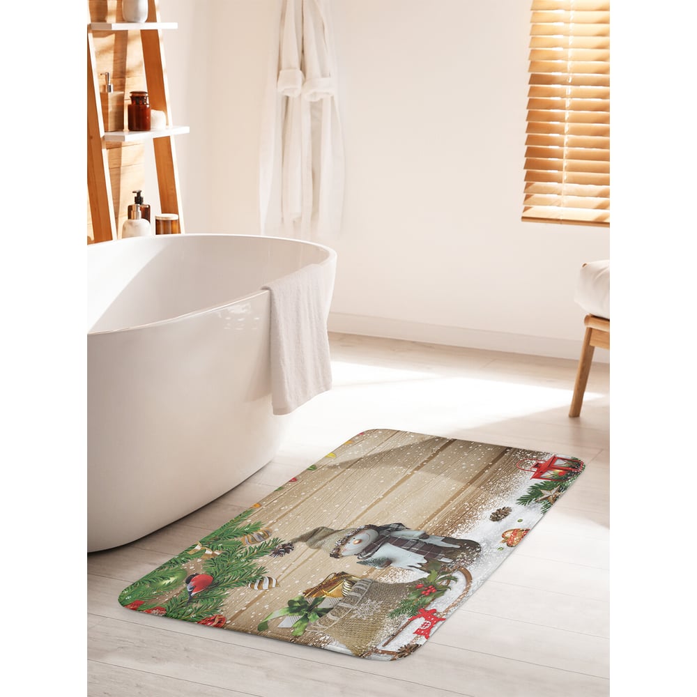 Изображение товара Коврик для ванной JOYARTY Обаятельный снеговик 60х100 см
