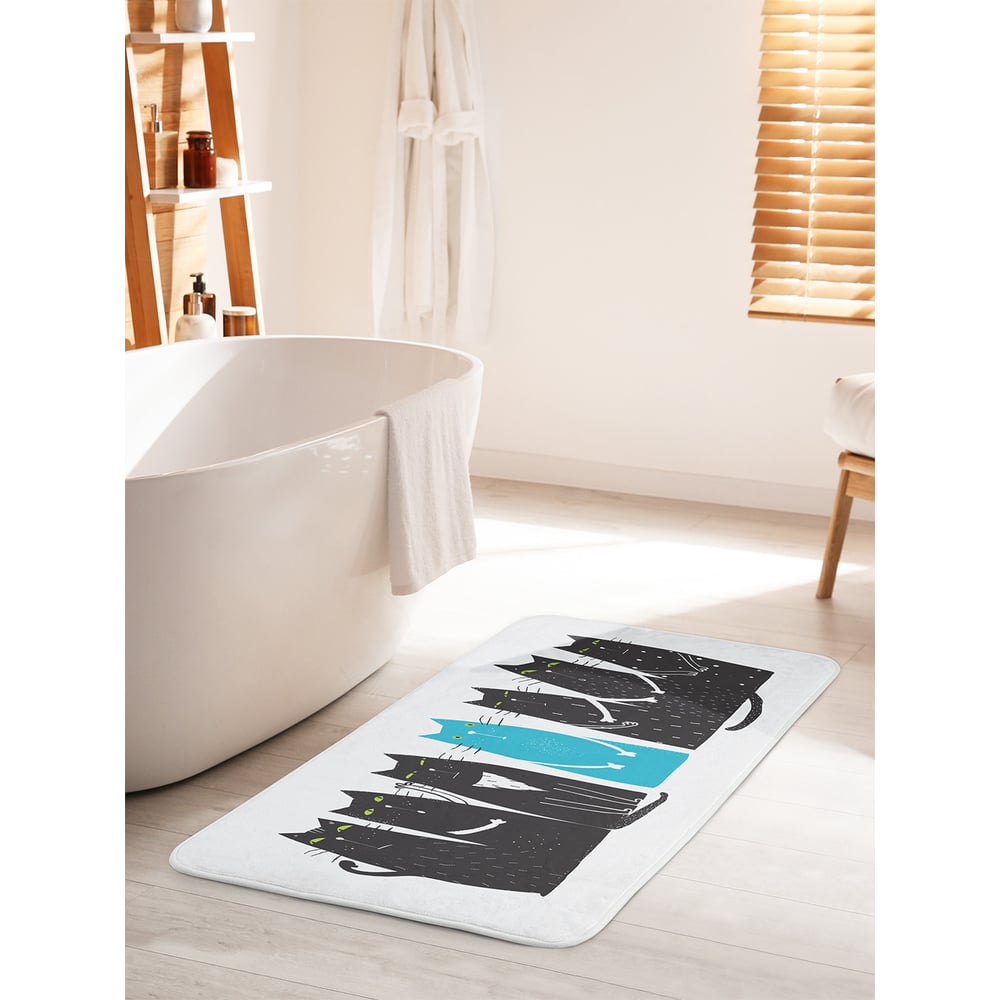 Изображение товара Коврик для ванной комнаты и туалета противоскользящий JOYARTY 60х100 см Смешные кошки