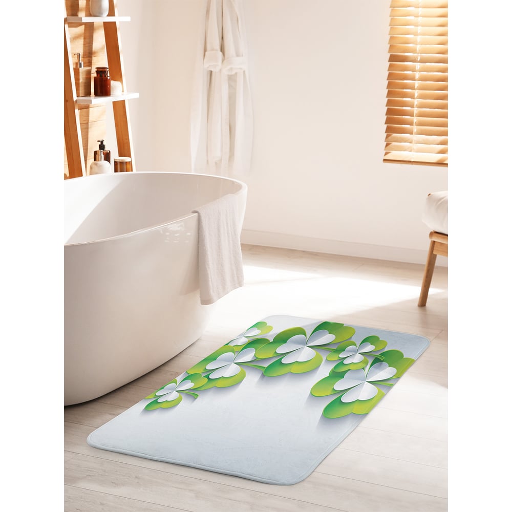 Изображение товара Противоскользящий коврик для ванной комнаты JOYARTY 60x100 см с листьями клевера