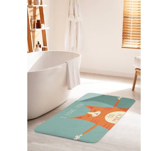 Изображение товара Коврик для ванной комнаты и туалета противоскользящий JOYARTY "Любовь без границ" 60х100 см bath_91995_60x100