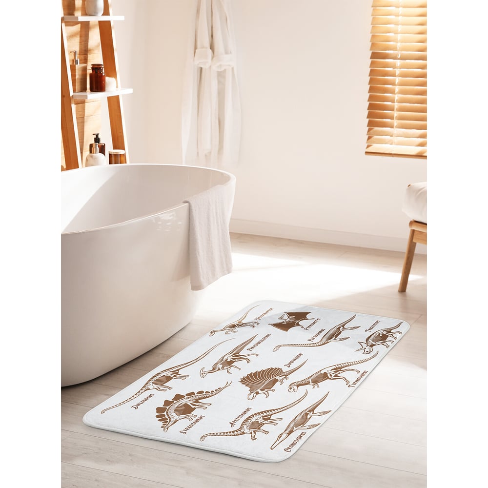 Изображение товара Коврик для ванной комнаты противоскользящий JOYARTY 60х100 см белый коричневый серый