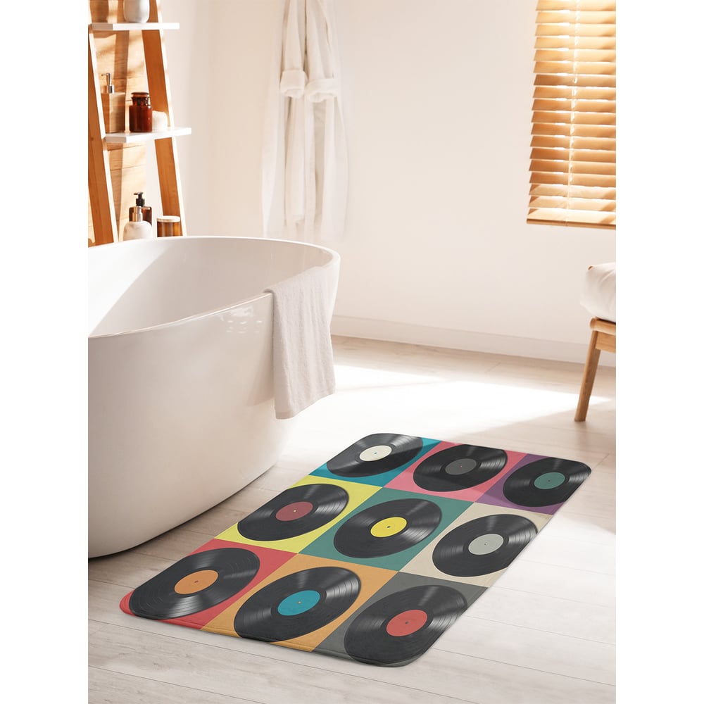 Изображение товара Противоскользящий коврик для ванной комнаты 60x100 см JOYARTY виниловые пластинки