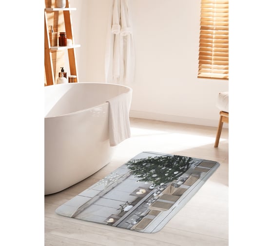 Изображение товара Коврик для ванной комнаты и туалета противоскользящий JOYARTY "Аккуратные подарки" 60х100 см bath_78646_60x100