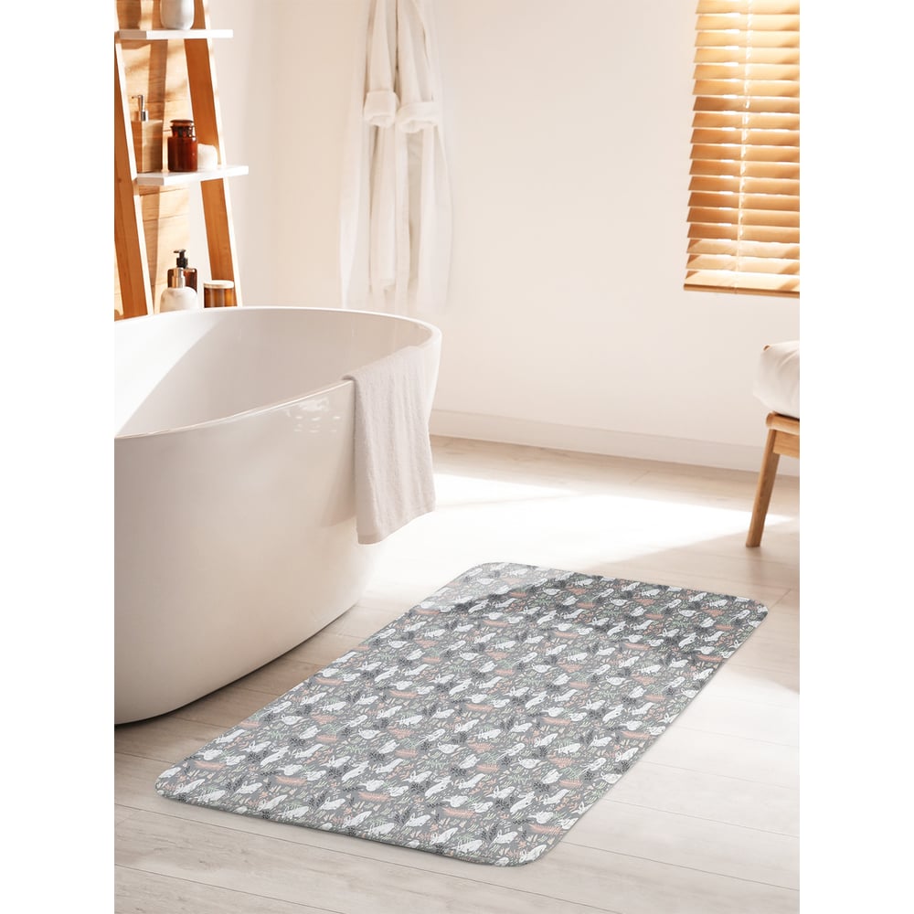 Изображение товара Коврик для ванной JOYARTY Прогулка зайца серый 60х100 см Изображение товара Коврик для ванной JOYARTY Прогулка зайца серый 60х100 см