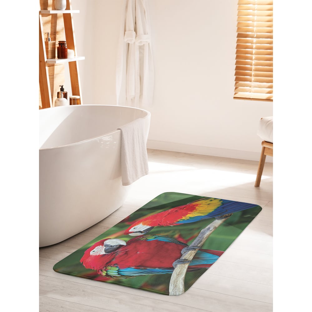 Изображение товара Коврик для ванной комнаты JOYARTY Пара попугаев 60x100 см противоскользящий
