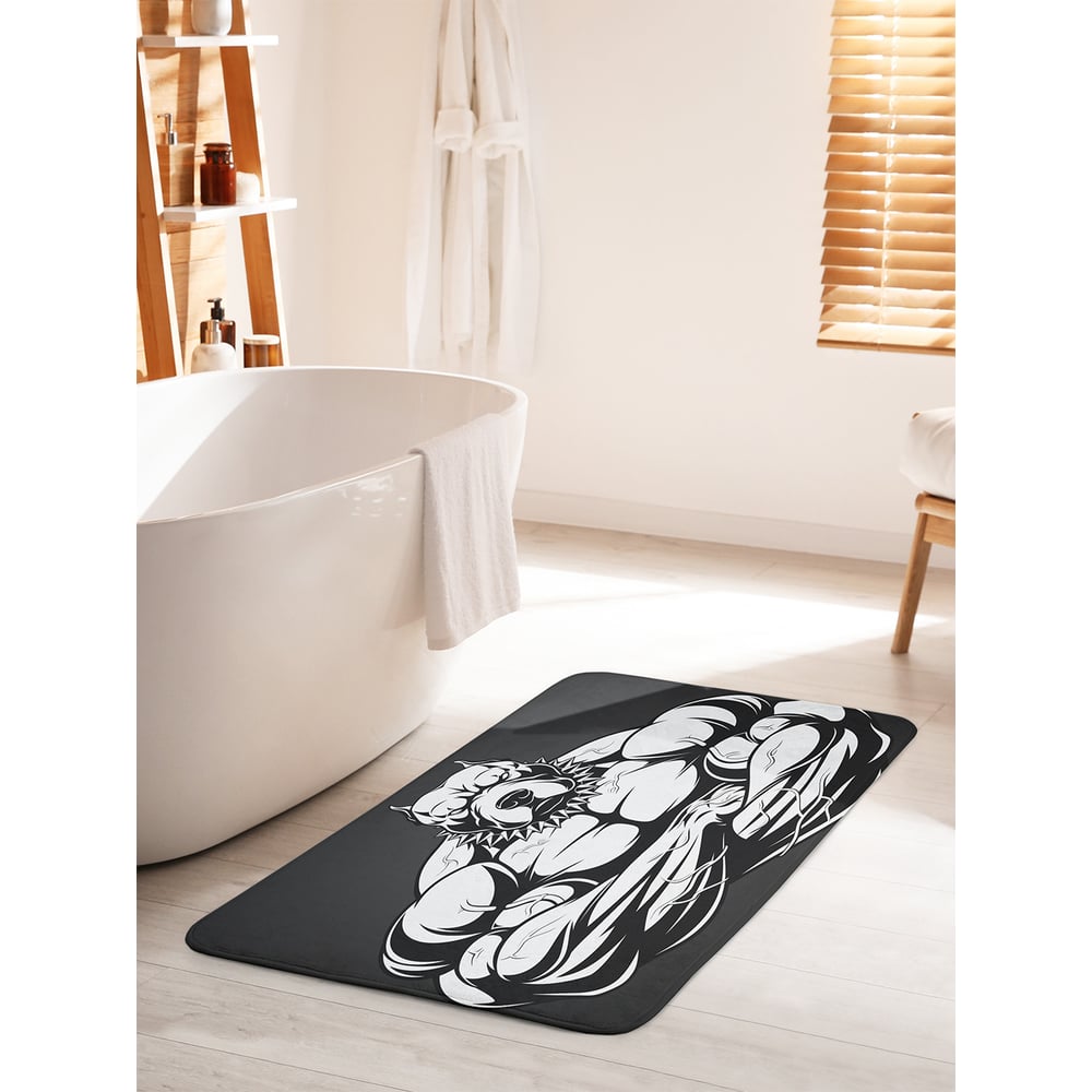 Изображение товара Коврик для ванной комнаты JOYARTY Мускулистый доберман 60х100 см антискользящий