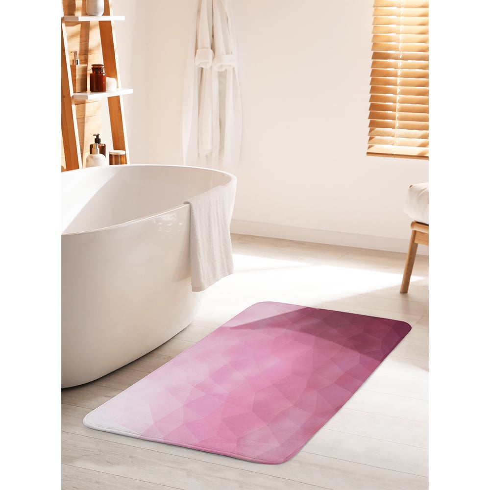 Изображение товара Коврик для ванной комнаты JOYARTY 60х100 см противоскользящий розовый