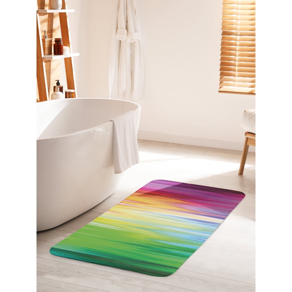 Изображение товара Коврик для ванной комнаты и туалета противоскользящий JOYARTY Радужный перелив 60х100 см