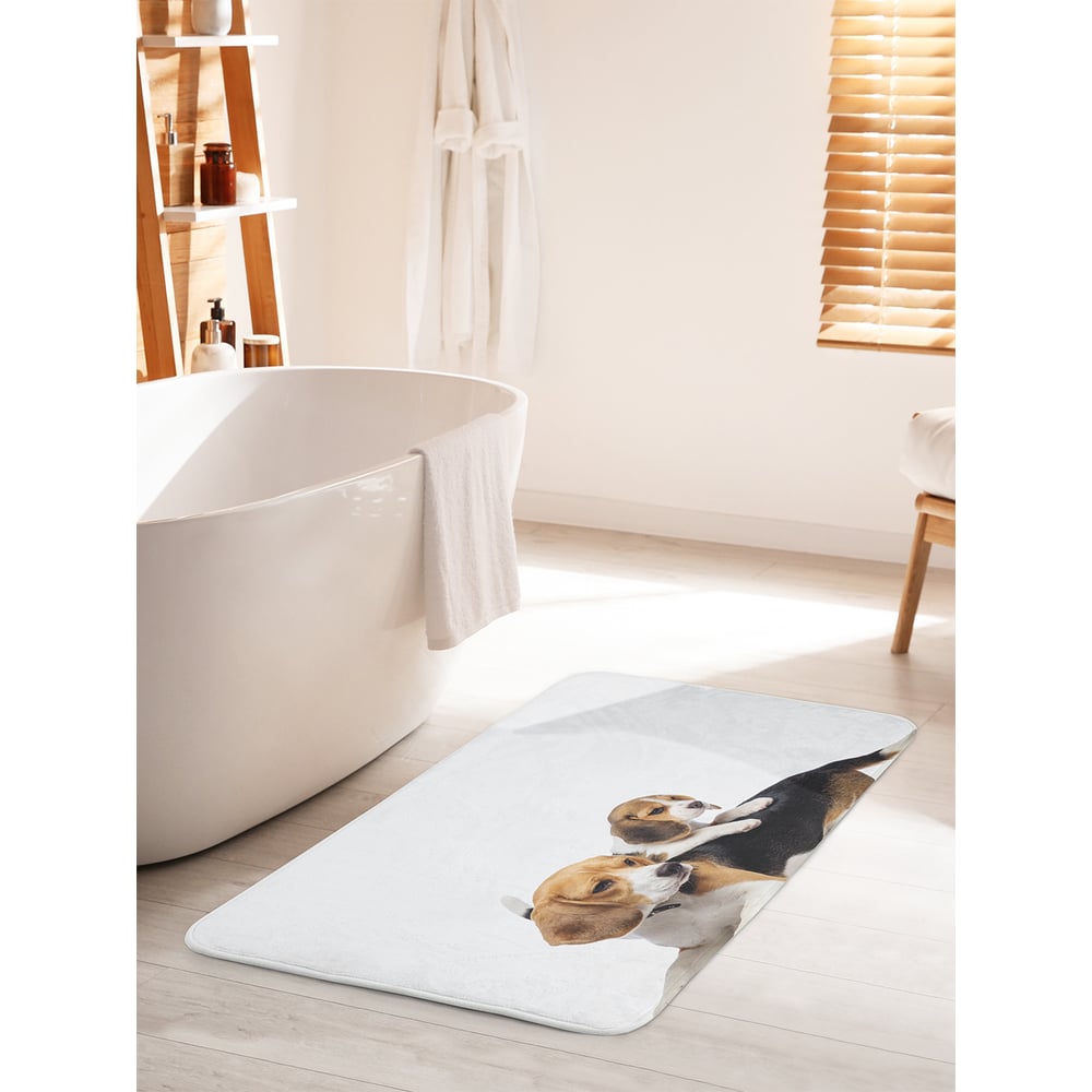 Изображение товара Коврик для ванной комнаты противоскользящий JOYARTY 60х100 см щенок с мамой