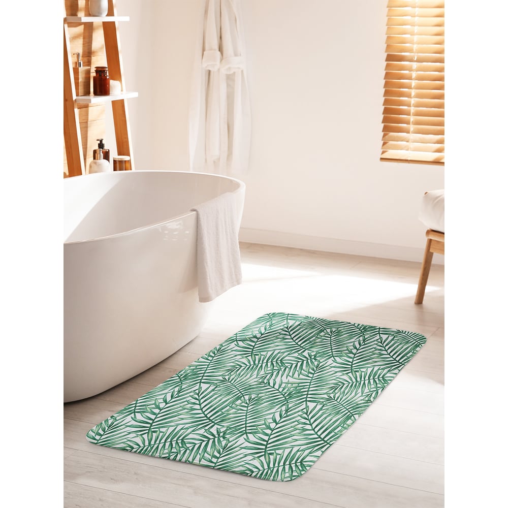 Изображение товара Коврик для ванной комнаты и туалета противоскользящий JOYARTY "Кружево тропиков" 60х100 см bath_36032_60x100