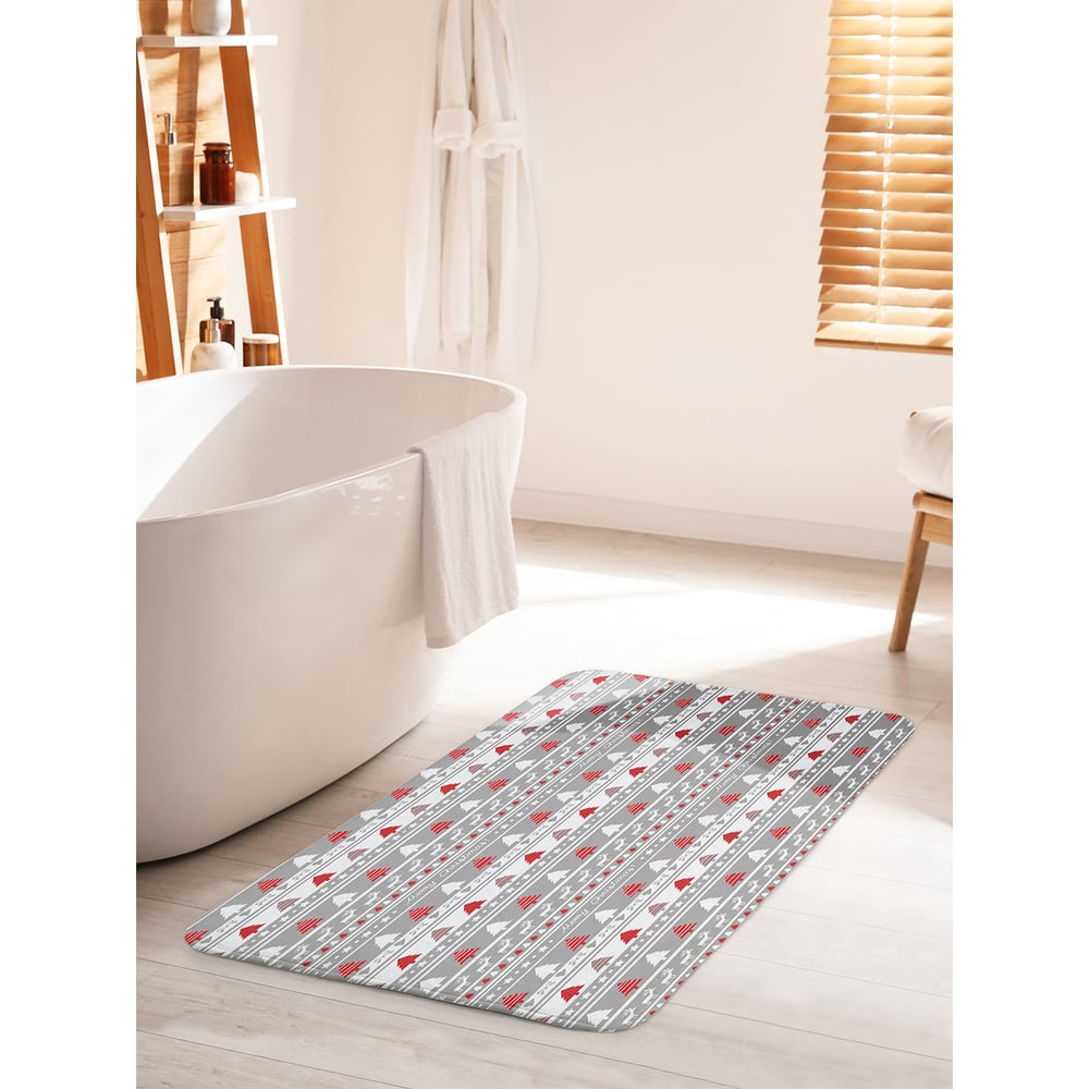 Изображение товара Коврик для ванной комнаты противоскользящий JOYARTY 60х100 см с геометрическими елками