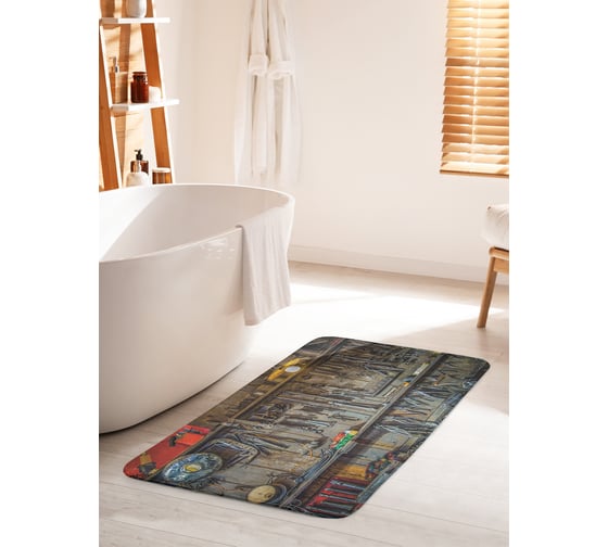 Изображение товара Коврик для ванной комнаты и туалета противоскользящий JOYARTY "Полки гаража" 60х100 см bath_36350_60x100