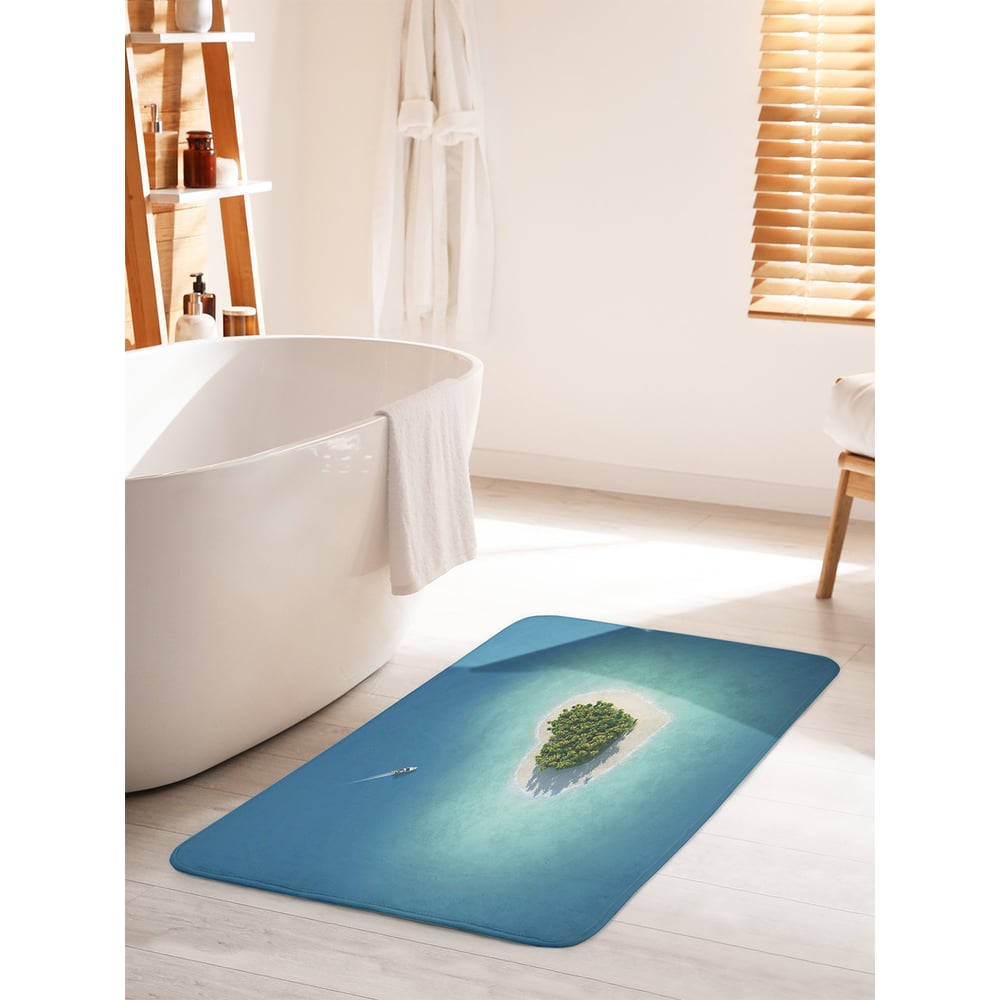 Изображение товара Коврик для ванной комнаты и туалета Joyarty Остров любви 60х100 см противоскользящий
