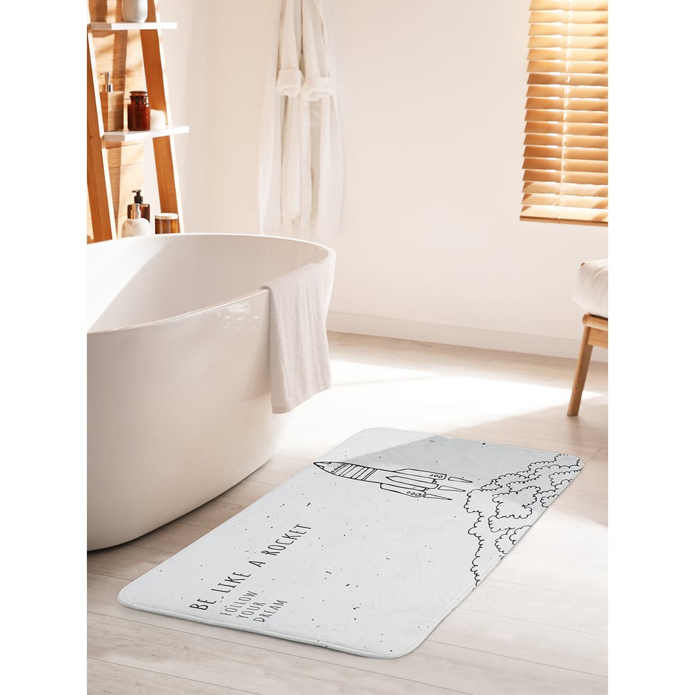Изображение товара Коврик для ванной комнаты и туалета противоскользящий JOYARTY 60x100 см Эскиз запуска ракеты