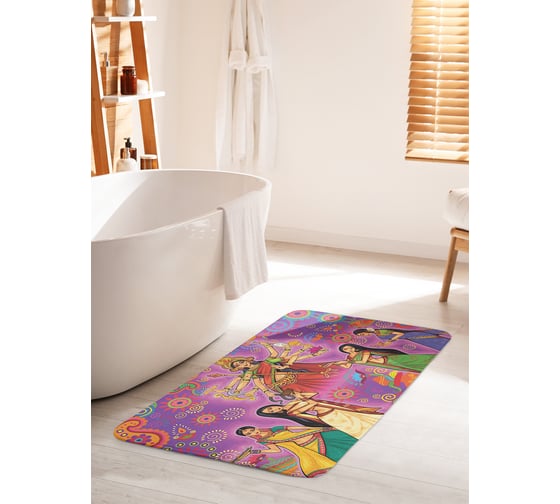 Изображение товара Коврик для ванной комнаты и туалета противоскользящий JOYARTY "Индийское божество" 60х100 см bath_61358_60x100