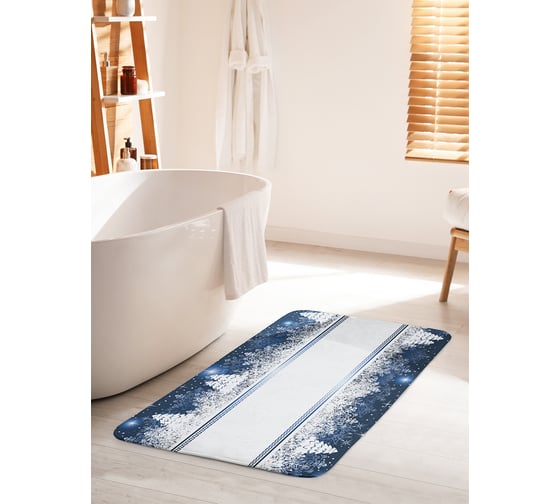 Изображение товара Коврик для ванной комнаты и туалета противоскользящий JOYARTY "Снежные ели" 60х100 см bath_37031_60x100