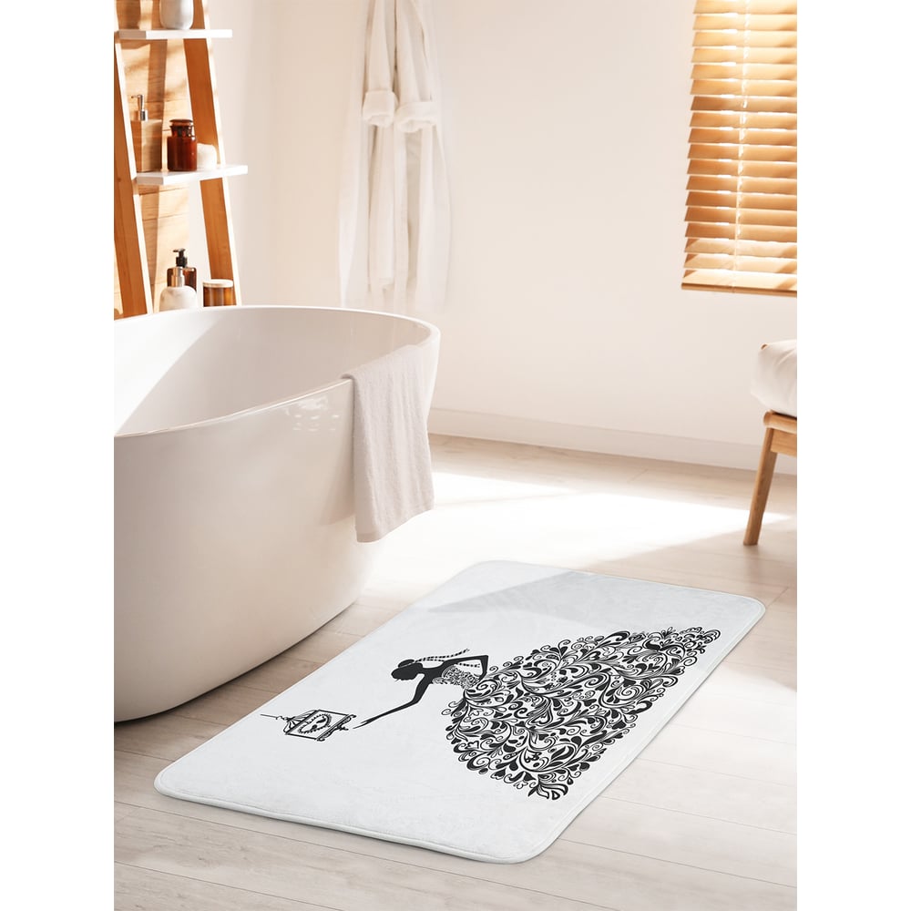 Изображение товара Коврик для ванной JOYARTY Платье в завитках 60х100 см противоскользящий