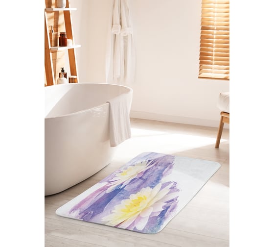 Изображение товара Коврик для ванной комнаты и туалета противоскользящий JOYARTY "Два лотоса" 60х100 см bath_35479_60x100