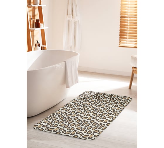 Изображение товара Коврик для ванной комнаты и туалета противоскользящий JOYARTY "Шкура леопарда" 60х100 см bath_207079_60x100