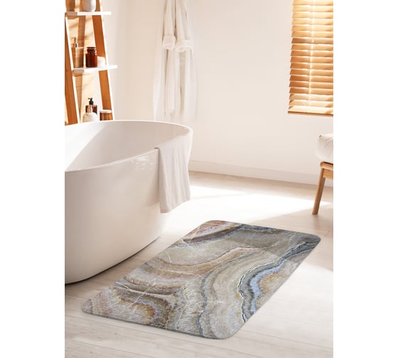 Изображение товара Коврик для ванной комнаты и туалета противоскользящий JOYARTY "Камень оникс" 60х100 см bath_37022_60x100