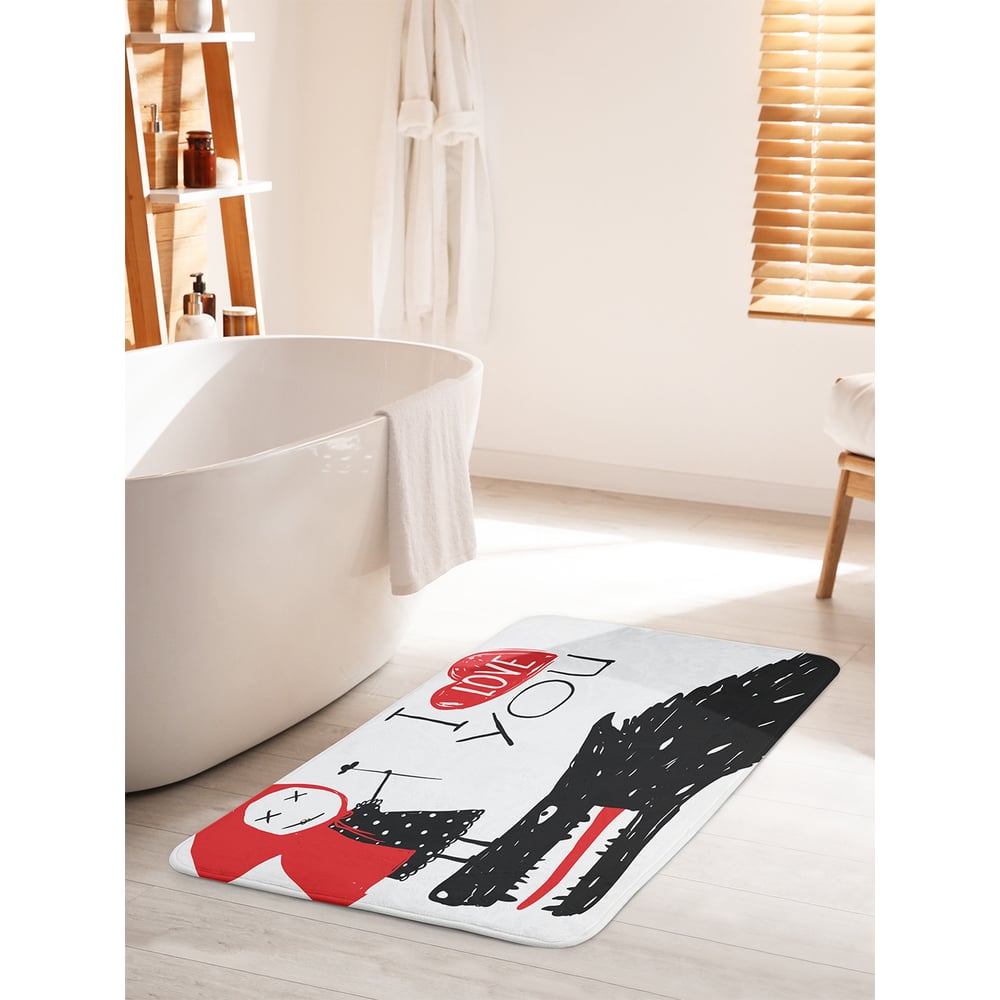 Изображение товара Коврик для ванной комнаты и туалета противоскользящий JOYARTY 60х100 см Влюбленная Красная шапочка