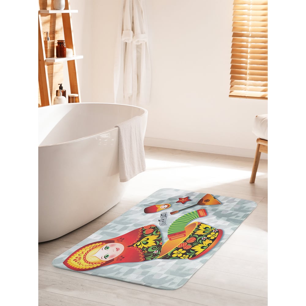 Изображение товара Коврик для ванной комнаты и туалета противоскользящий JOYARTY Музыкальная матрешка 60х100 см