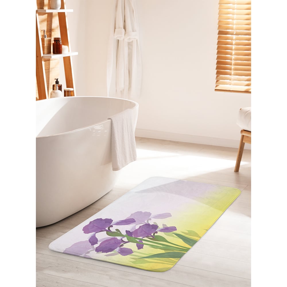 Изображение товара Коврик для ванной комнаты противоскользящий JOYARTY 60x100 см цветочный дизайн