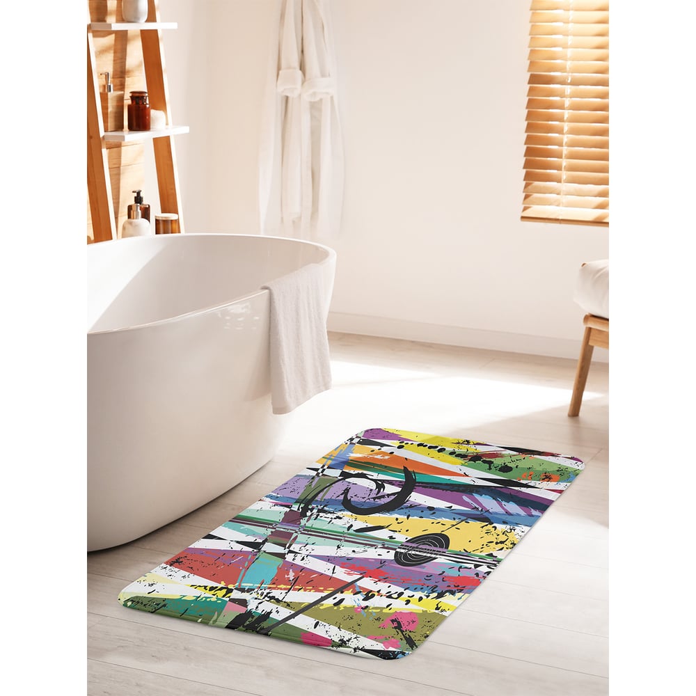 Изображение товара Коврик для ванной комнаты и туалета противоскользящий Joyarty 60х100 см граффити