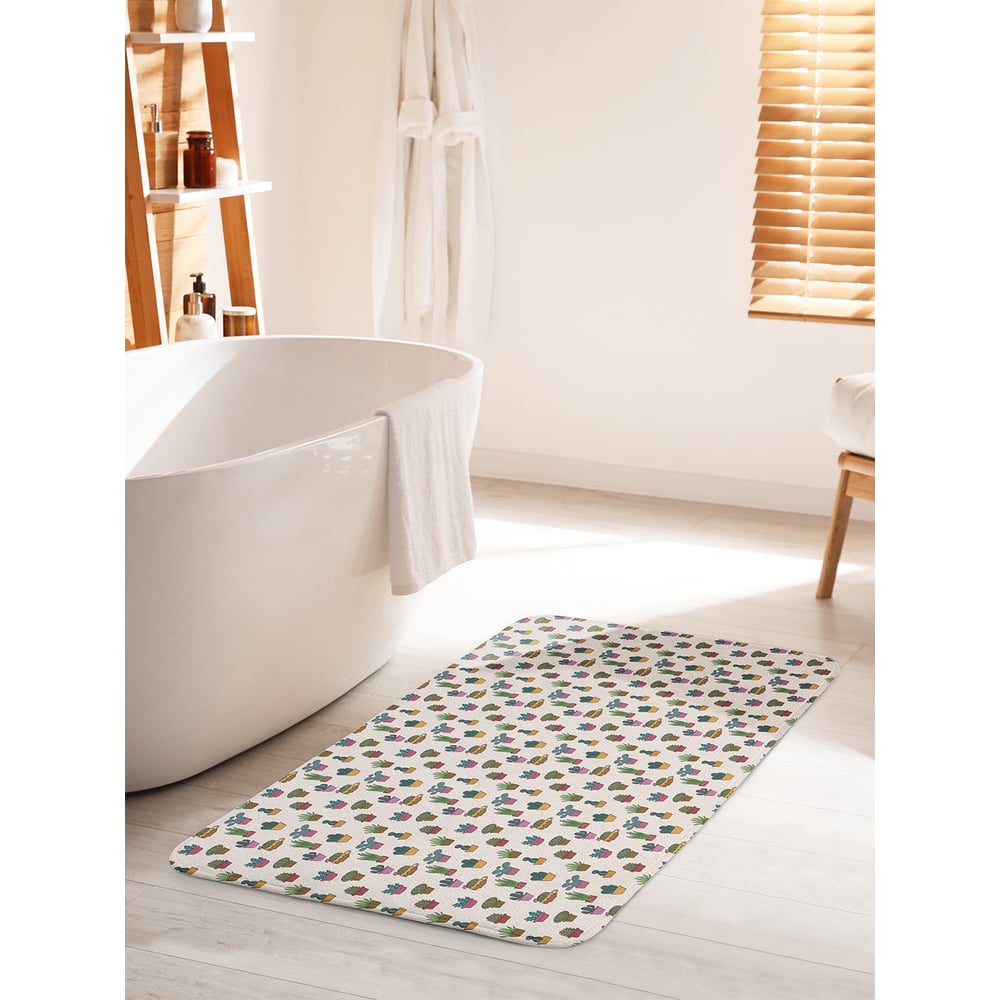 Изображение товара Коврик для ванной комнаты и туалета JOYARTY Кактусы в горшке 60х100 см