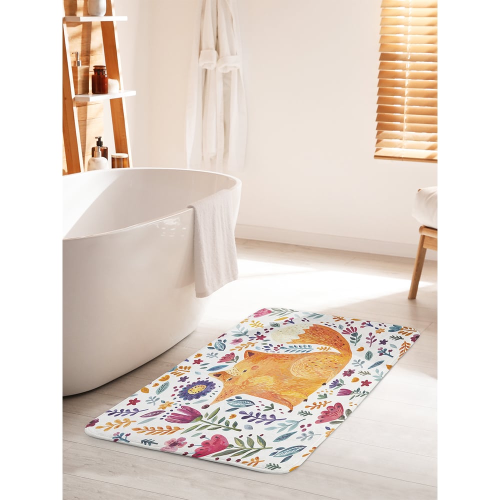 Изображение товара Коврик для ванной комнаты и туалета противоскользящий JOYARTY Довольная лиса 60х100 см