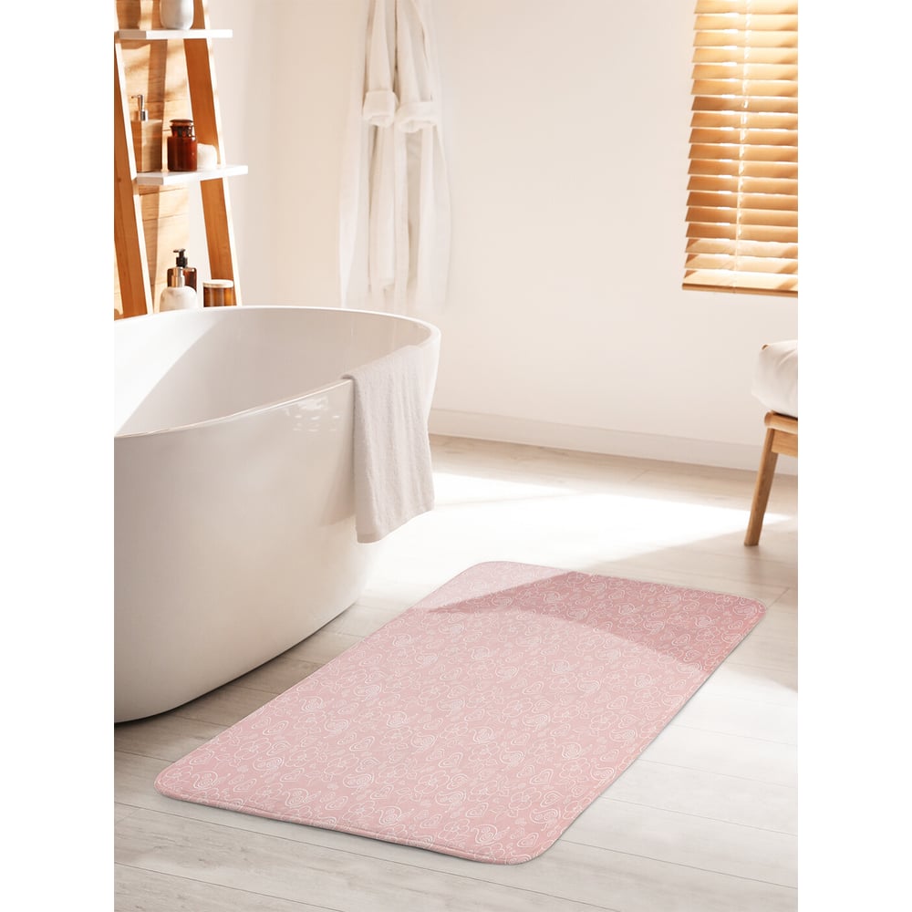 Изображение товара Коврик для ванной комнаты и туалета JOYARTY "Цветочные линии" 60x100 см противоскользящий
