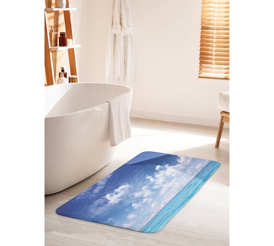 Изображение товара Коврик для ванной комнаты и туалета противоскользящий JOYARTY "Небесные облака над морем" 60х100 см bath_31146_60x100