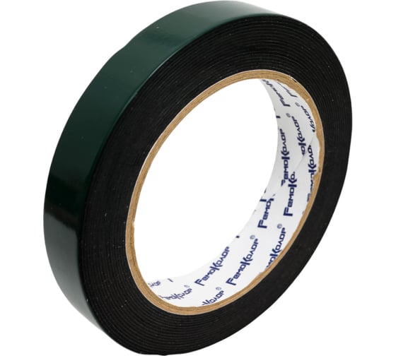 Изображение товара Клейкая двухсторонняя лента РемоКолор монтажная, черная основа 19 мм х 5 м 49-6-020