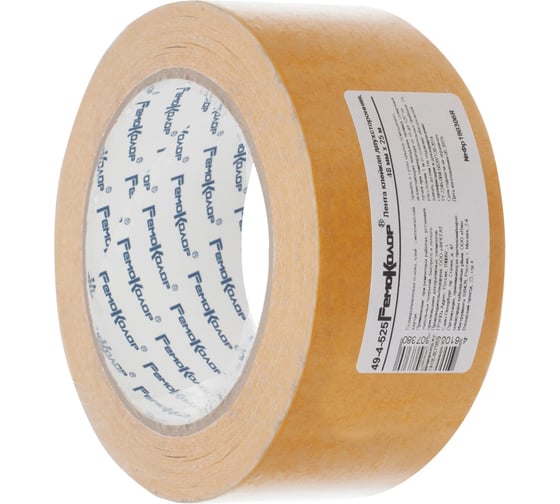 Изображение товара Клейкая двухсторонняя лента РемоКолор основа полипропилен, 48 мм х 25 м, 105 мкм 49-4-525