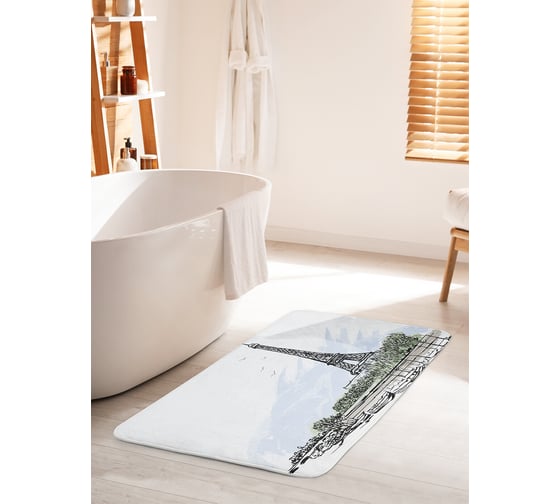 Изображение товара Коврик для ванной комнаты и туалета противоскользящий JOYARTY "Эйфелевая башня в графике" 60х100 см bath_27749_60x100