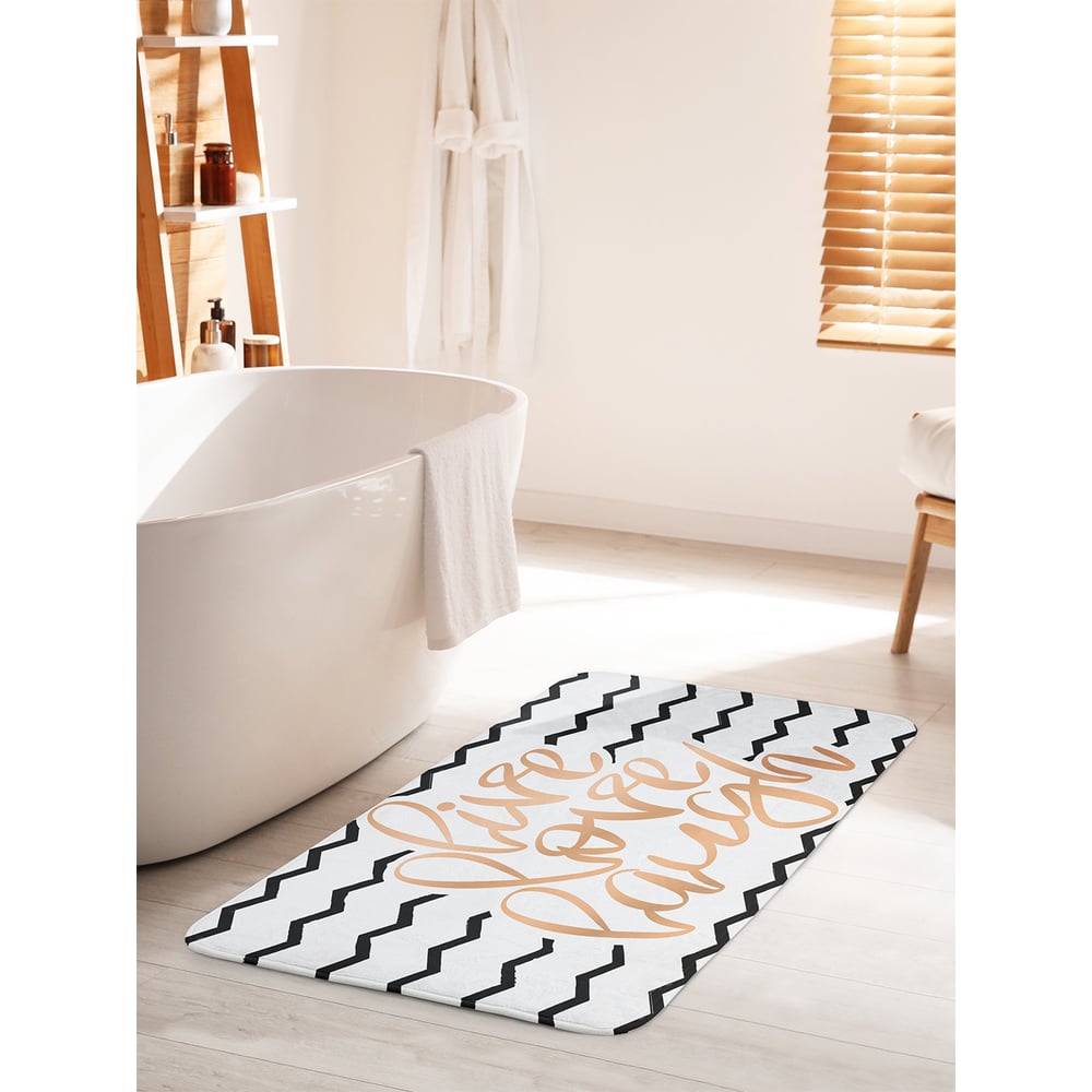 Изображение товара Коврик для ванной комнаты JOYARTY Позитив на зигзаге 60x100 см противоскользящий