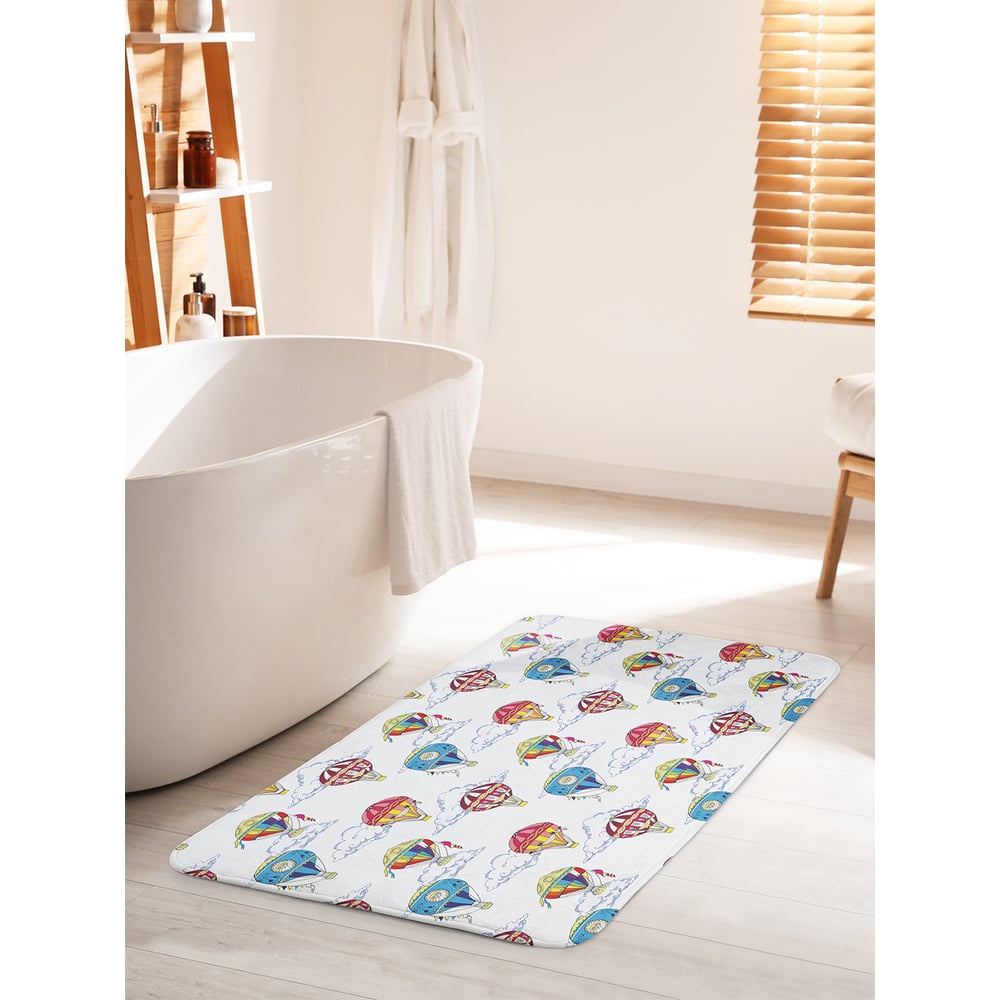 Изображение товара Коврик для ванной комнаты JOYARTY "Цветные воздушные шары", 60х100 см, противоскользящий