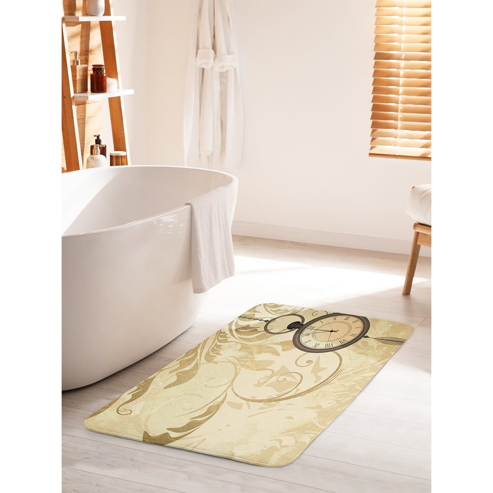 Изображение товара Коврик для ванной комнаты JOYARTY "Старинные часы" 60х100 см противоскользящий