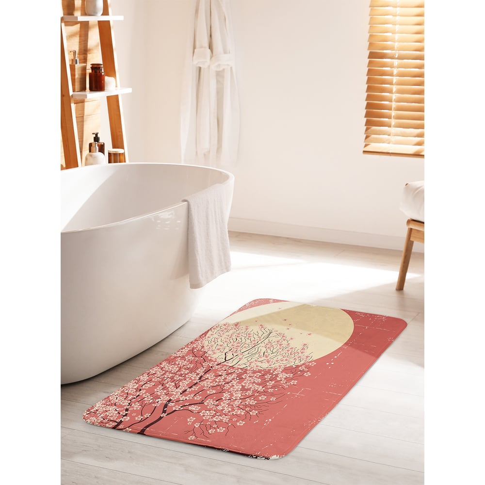 Изображение товара Коврик для ванной комнаты JOYARTY 60х100 см Противоскользящий цвет сакуры на луне