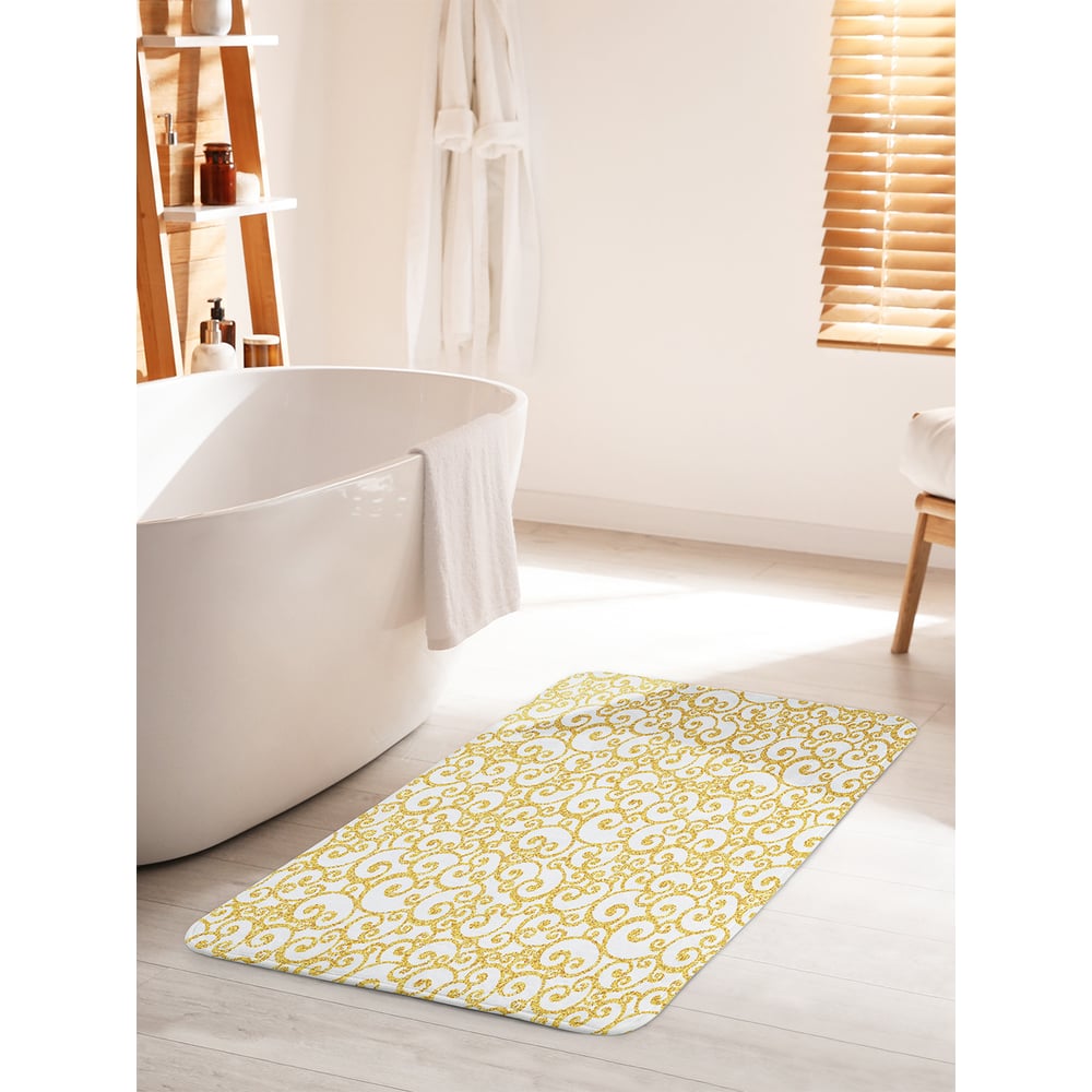 Изображение товара Коврик для ванной комнаты JOYARTY Золотые завитки 60х100 см противоскользящий