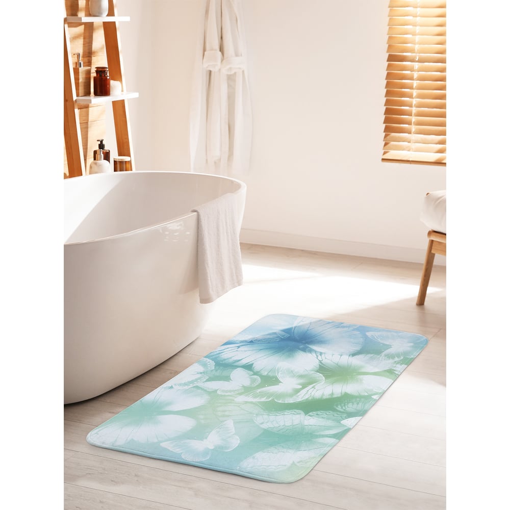 Изображение товара Коврик для ванной комнаты и туалета противоскользящий JOYARTY 60х100 см воздушные бабочки