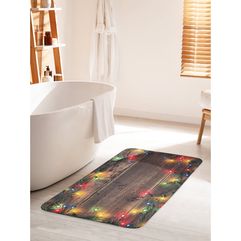 Изображение товара Коврик для ванной комнаты JOYARTY Новогодние огни 60x100 см противоскользящий