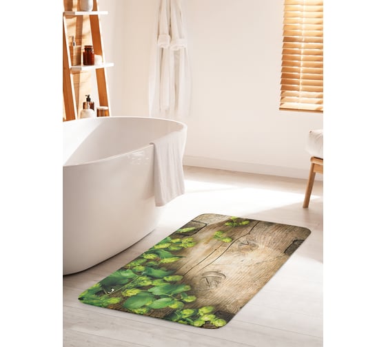 Изображение товара Коврик для ванной комнаты и туалета противоскользящий JOYARTY "Лиана на деревянной стене" 60х100 см bath_38875_60x100