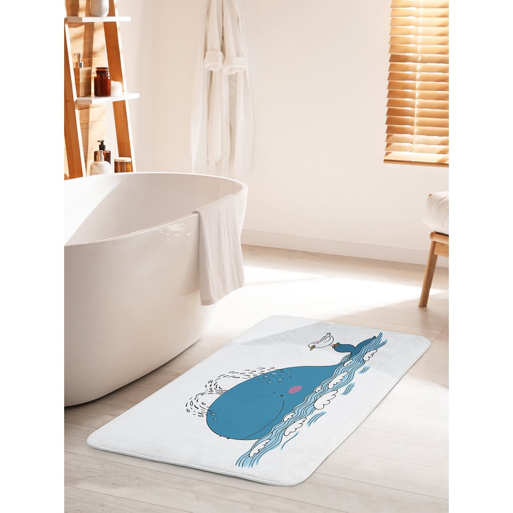 Изображение товара Коврик для ванной комнаты и туалета противоскользящий JOYARTY 60х100 см кит и чайка